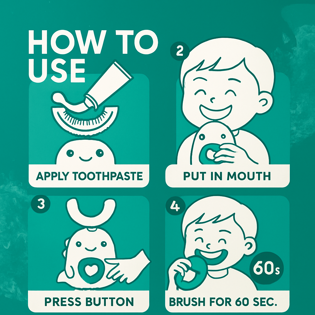 ToothiePie™ Ultrasonic U-Shape 360° Kids Brush